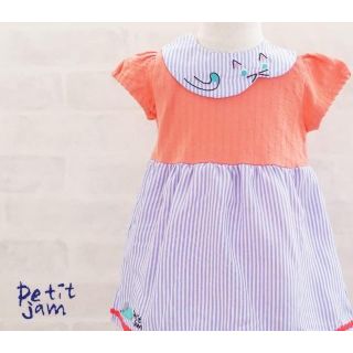 プチジャム(Petit jam)のインスタ映え♡Petit jam(プチジャム) ねこ衿スカート付きロンパース80(ワンピース)