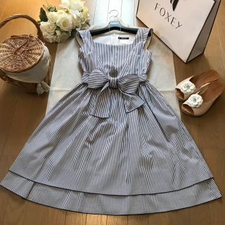 Rene ストライプのリボン付きワンピース 36 | tspea.org