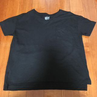 ムジルシリョウヒン(MUJI (無印良品))の新品 無印良品 ムラ糸天竺編み Vネック Tシャツ Ｌ ブラック(Tシャツ(半袖/袖なし))