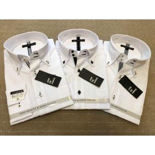 長袖ワイシャツ新品 おしゃれ 3枚セットMサイズ(シャツ)