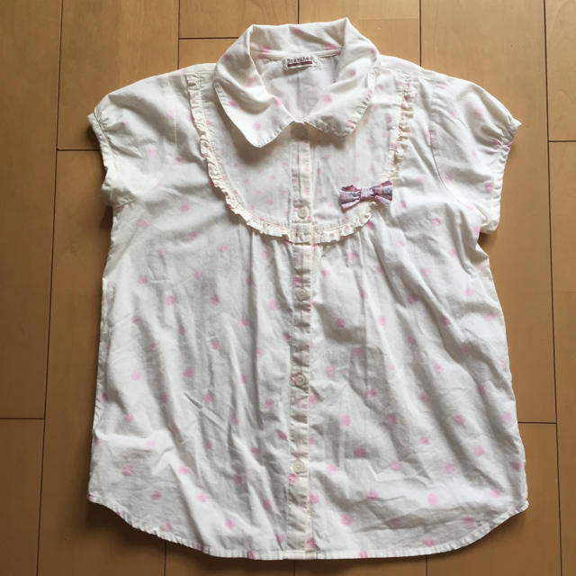 Branshes(ブランシェス)のBranshes ピンクドットブラウス150 キッズ/ベビー/マタニティのキッズ服女の子用(90cm~)(ブラウス)の商品写真