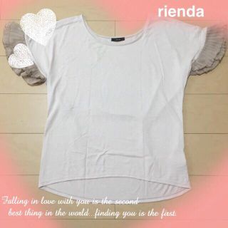 リエンダ(rienda)のrienda♡袖フリルシフォン♡ビッグT(Tシャツ(半袖/袖なし))