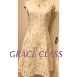 グレースコンチネンタル(GRACE CONTINENTAL)の美品♡グレースクラス♡メッシュ素材フレアワンピース♡サイズ36(ひざ丈ワンピース)