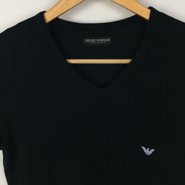 Emporio Armani(エンポリオアルマーニ)の美品 エンポリオアルマーニ 半袖Tシャツ ブラック サイズM メンズのトップス(Tシャツ/カットソー(半袖/袖なし))の商品写真