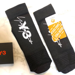 ワイスリー(Y-3)の新品 Y3 ロゴ ソックス 黒 靴下 メンズ レディース L 新作 2019SS(ソックス)
