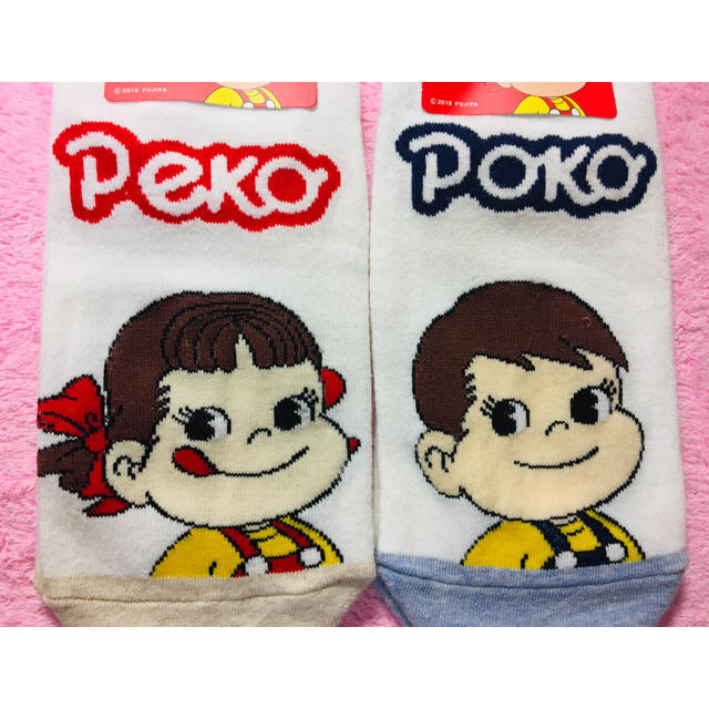 不二家(フジヤ)のラスト⭐︎ 韓国限定‼️可愛いpekoペコちゃん ポコちゃん⭐︎くつ下 靴下  レディースのレッグウェア(ソックス)の商品写真