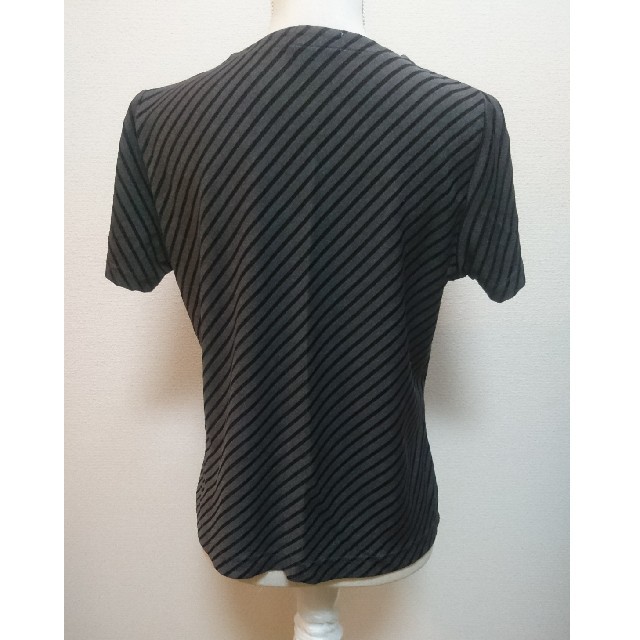    黒グレーストライプ半袖 レディースのトップス(Tシャツ(半袖/袖なし))の商品写真