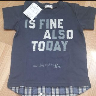 ブランシェス(Branshes)の【新品、タグ付き】ブランシェス　重ね着風　Tシャツ　100cm(Tシャツ/カットソー)