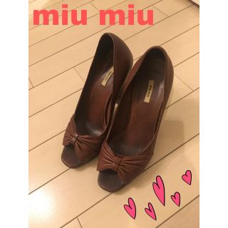 ミュウミュウ(miumiu)のmiu miu ミュウミュウ ウエッジソール パンプス(ハイヒール/パンプス)