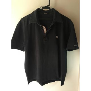 バーバリーブラックレーベル(BURBERRY BLACK LABEL)の人気ブラックカラー。ポロシャツ。(ポロシャツ)