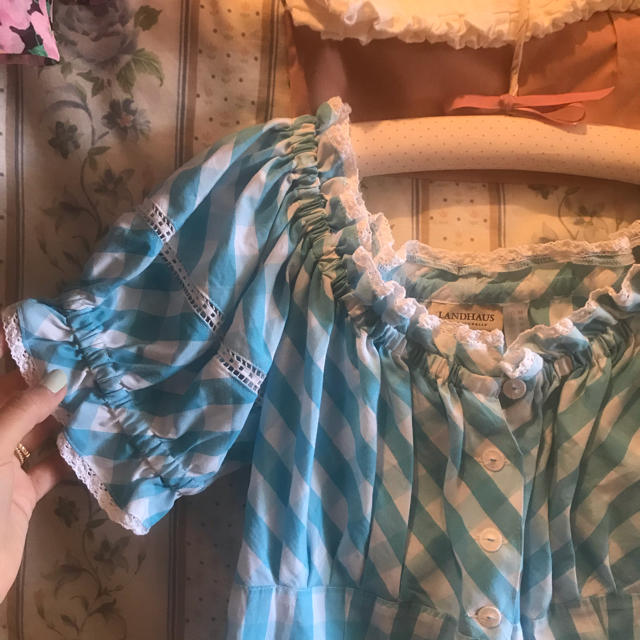 france vintage check blouse.