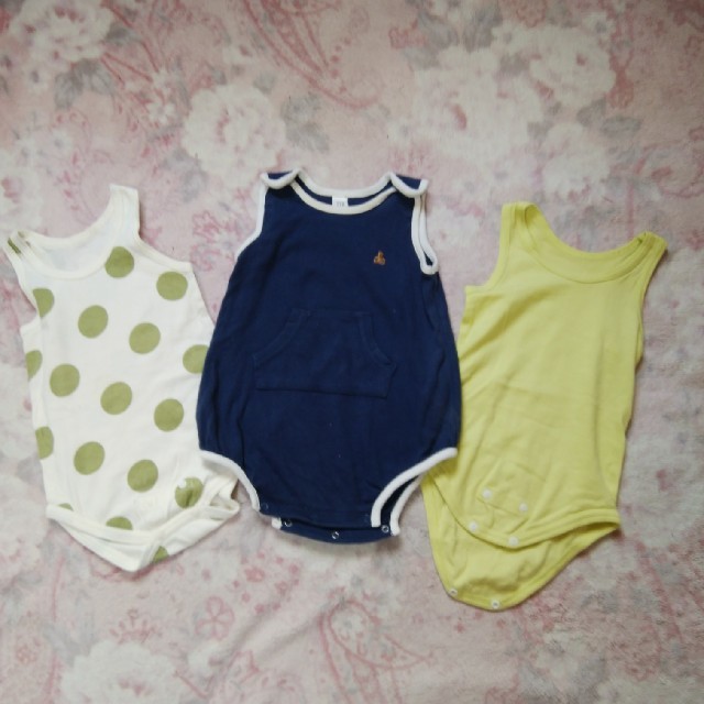 babyGAP(ベビーギャップ)のロンパース　３枚セット キッズ/ベビー/マタニティのベビー服(~85cm)(ロンパース)の商品写真