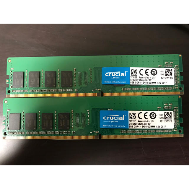 Crucial DDR4-2400 8GB 2枚スマホ/家電/カメラ