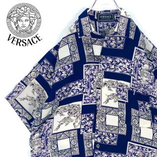 ヴェルサーチ(VERSACE)の送料無料！ヴェルサーチ イタリア製 正規品 総柄 ゆるだぼ 柄シャツ 胸ポケ(シャツ)