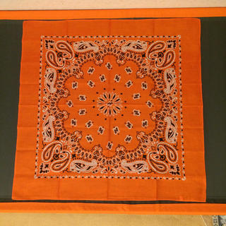 バンダナ ジャンボサイズ 70×70cm  オレンジ  コットン100%(バンダナ/スカーフ)