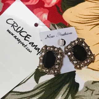 アナップ(ANAP)の★CRUCE anap★ピアス★ブラックダイア×GOLD★2cm★アナップ(ピアス)