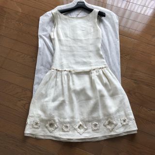 フォクシー(FOXEY)の美品♡ FOXEY 完売 16万 リネン ワンピース カザグルマ フォクシーあ(ひざ丈ワンピース)