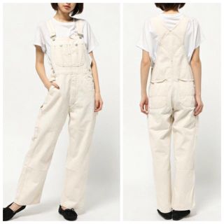 マウジー(moussy)のmoussy サロペット オーバーオール オールインワンキナリ 白 (サロペット/オーバーオール)