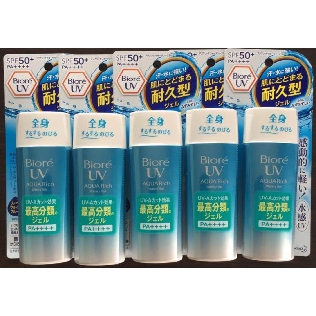 Biore(ビオレ)のビオレ UVアクアリッチウォータリージェル(90mL×5本)

 コスメ/美容のボディケア(日焼け止め/サンオイル)の商品写真