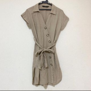 ザラ(ZARA)の【専用】zara  リネン ワンピース(ミニワンピース)