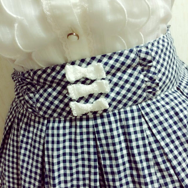 LODISPOTTO(ロディスポット)のギンガムチェック×リボンのスカート♡ レディースのスカート(ひざ丈スカート)の商品写真