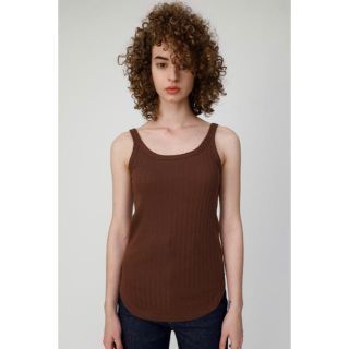 マウジー(moussy)のMOUSSY 今季 新品 リブ タンクトップ ブラウン(タンクトップ)