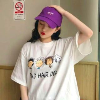 スヌーピー(SNOOPY)の人気 ☆ ビックシルエット スヌーピー Tシャツ ☆ ホワイト ☆ フリーサイズ(Tシャツ(半袖/袖なし))