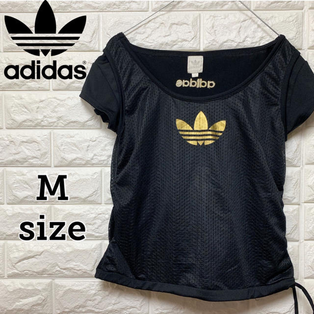 adidas(アディダス)のadidas アディダス ビッグロゴ  タンクトップ + Tシャツ 一体型 レディースのトップス(Tシャツ(半袖/袖なし))の商品写真