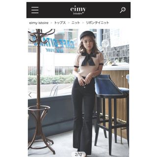 エイミーイストワール(eimy istoire)のeimy  リボンタイニット(カットソー(半袖/袖なし))