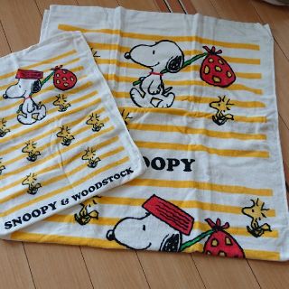 スヌーピー(SNOOPY)のミキピー様専用スヌーピーバスタオル・フェイスタオルセット黄色(タオル/バス用品)