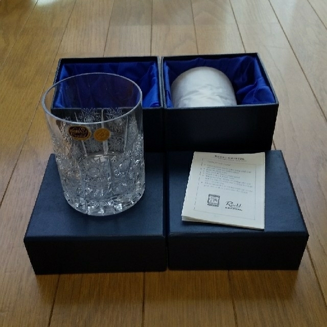 BOHEMIA Cristal(ボヘミア クリスタル)のチェコ ボヘミア クリスタル オールド２個セット インテリア/住まい/日用品のキッチン/食器(グラス/カップ)の商品写真