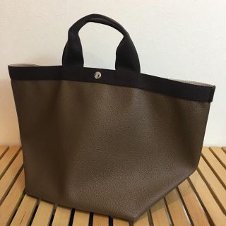 エルベシャプリエ(Herve Chapelier)の美品！エルベシャプリエ 725GP トープ モカ ダブルハンドル(トートバッグ)