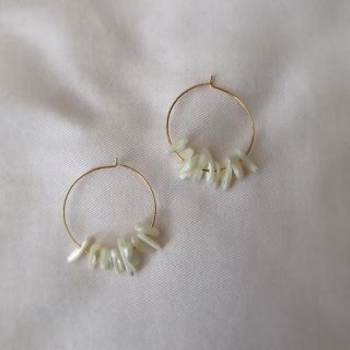 サンゴパール  フープピアス(ピアス)