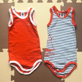 プチバトー(PETIT BATEAU)のプチバトー タンクトップ 18m/81cm(ロンパース)