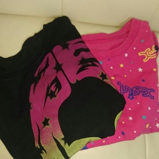 エックスガールステージス(X-girl Stages)のはなしん様専用☆xgsのフェイスTシャツ☆サイズ5Tピンク総柄Tシャツセット(Tシャツ/カットソー)