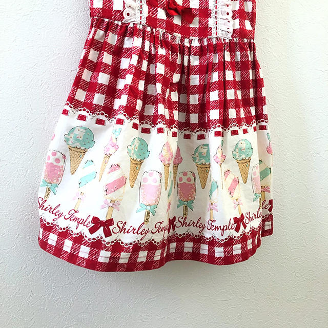 値下げ!シャーリーテンプル アイスクリームワンピース赤110 キッズ