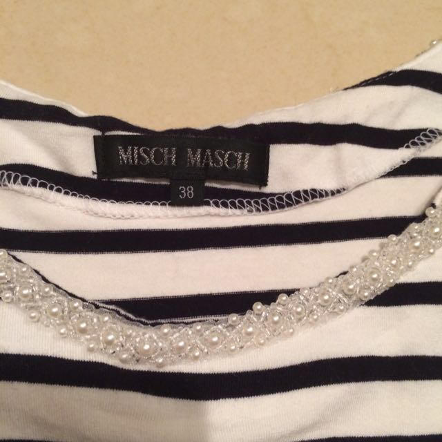 MISCH MASCH(ミッシュマッシュ)のMISH MASH ボーダー 袖レース レディースのトップス(カットソー(長袖/七分))の商品写真