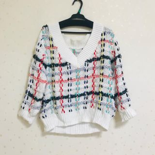 グレースコンチネンタル(GRACE CONTINENTAL)のチェックドルマンニットTOP(カットソー(長袖/七分))