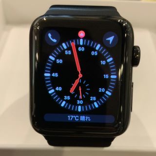 アップルウォッチ(Apple Watch)のApple Watch series3 セルラー 42mm ブラック ステンレス(腕時計(デジタル))