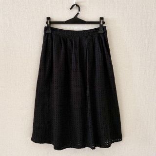 ラウンジドレス(Loungedress)のラウンジドレス♡黒色のカットレーススカート(ひざ丈スカート)