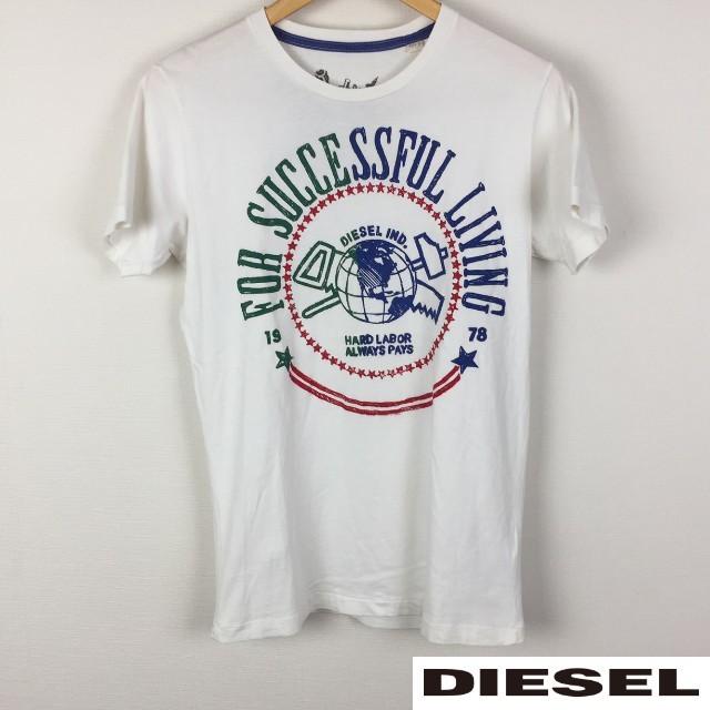 DIESEL(ディーゼル)の美品 DIESEL ディーゼル 半袖Tシャツ ホワイト サイズS メンズのトップス(Tシャツ/カットソー(半袖/袖なし))の商品写真