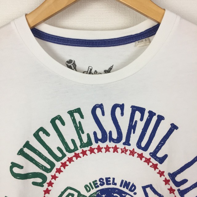 DIESEL(ディーゼル)の美品 DIESEL ディーゼル 半袖Tシャツ ホワイト サイズS メンズのトップス(Tシャツ/カットソー(半袖/袖なし))の商品写真