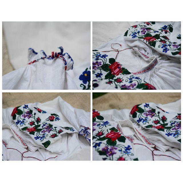 鮮やかな花で刺繍された刺繍シャツ vintage 晴着 コットン 年1940 3