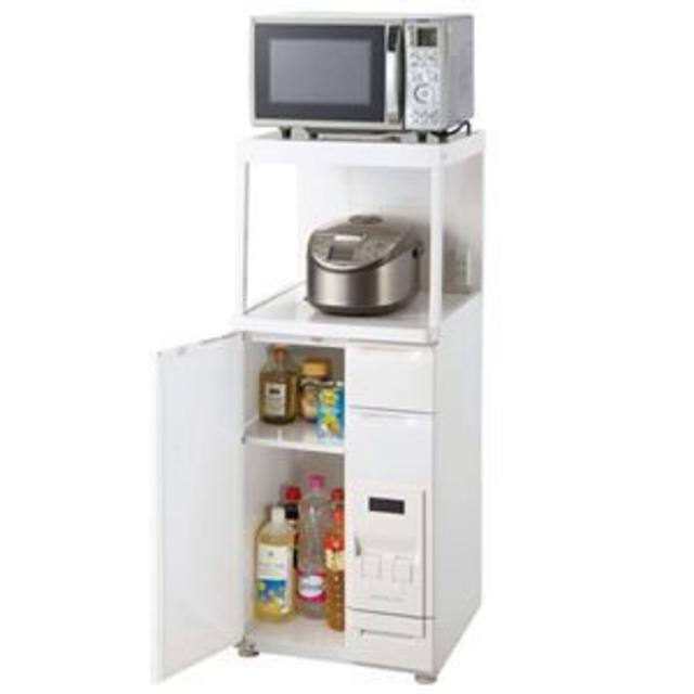 キッチン収納スリムロー 扉タイプ新家電スッキリ米びつ付収納庫』 インテリア/住まい/日用品の収納家具(キッチン収納)の商品写真