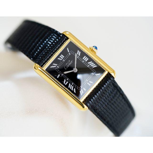 Cartier - 美品 カルティエ マスト タンク ブラック ローマン 手巻き LM Cartie
