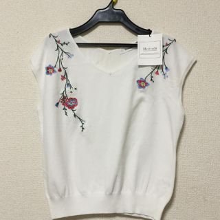 マイストラーダ(Mystrada)の🌸刺繍フレンチニット🌸(シャツ/ブラウス(半袖/袖なし))