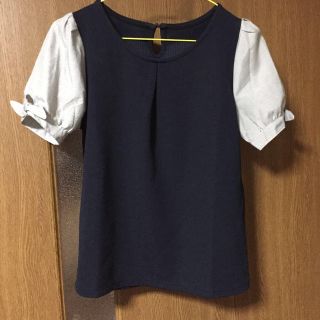 マジェスティックレゴン(MAJESTIC LEGON)の袖口リボントップス(カットソー(半袖/袖なし))