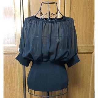 ニジュウサンク(23区)の【ワールド】シースルートップス☆サイズL☆美品(シャツ/ブラウス(半袖/袖なし))