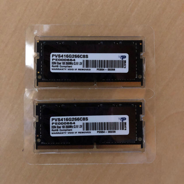 DDR4 SODIMM 2666MHz 16GB x2(32GB)PCパーツ