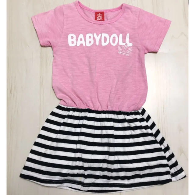 BABYDOLL(ベビードール)のBABY DOLL 切り替えボーダーワンピース  110 キッズ/ベビー/マタニティのキッズ服女の子用(90cm~)(ワンピース)の商品写真